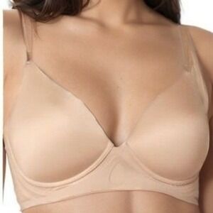 Bali Womens Wireless T-Shirt Bra Full Support Beige XL Minimalist Loungewear NWT